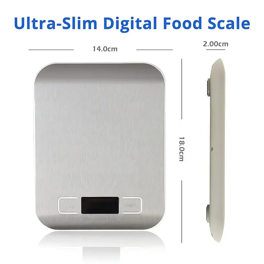 5kg/1g Digital Kitchen Scale LED Stainless Steel High-precision Electronic Scales Home Jewelry Food Weighing Baking Tools