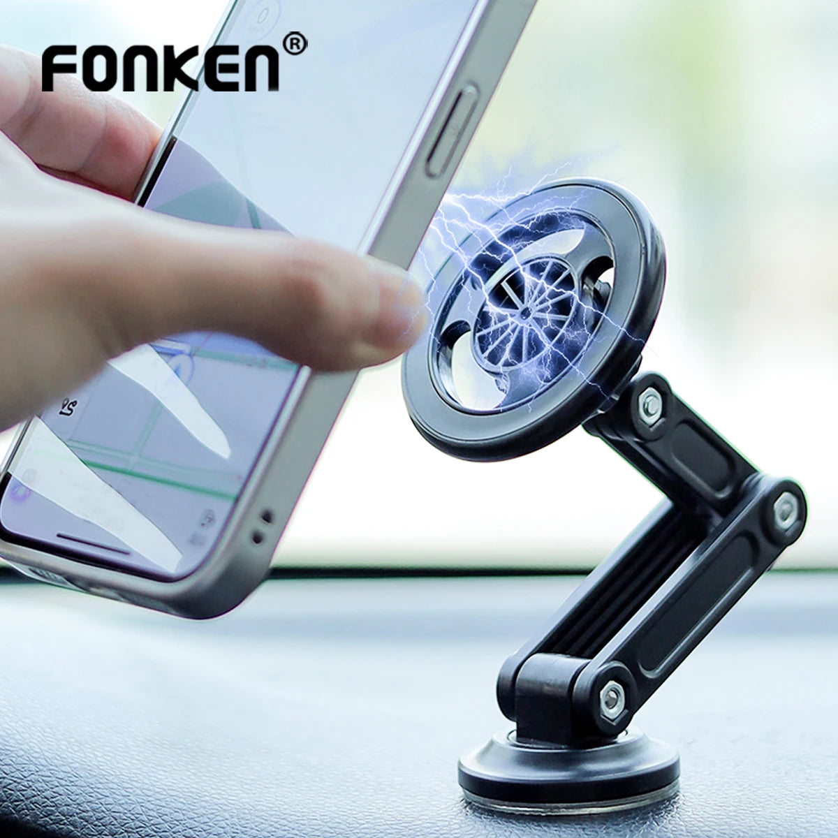 New For Magsafe 360 Rotate Metal Magnetic Car Phone Holder Foldable Phone Stand Air Vent Magnet Mount GPS Support For All phone