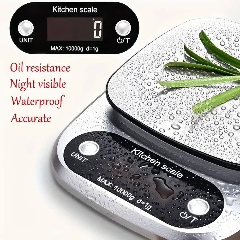 Digital Kitchen Scale Stainless Steel LCD Electronic Food Scale Jewelry Coffee Baking Portable High-quality Kitchen Tool 10kg/1g