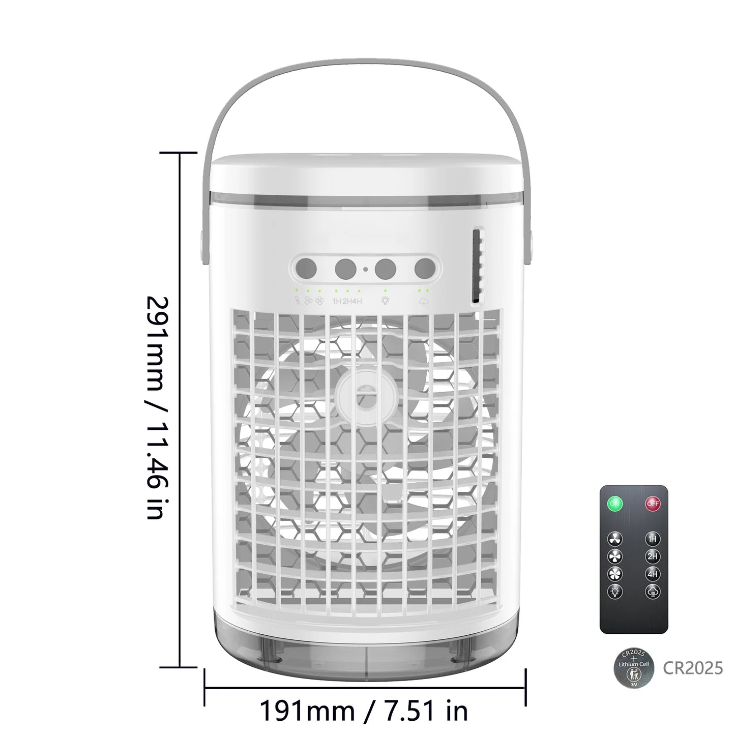 Portable Air Cooler, Cooling fan, Air Conditioner Fan,1400ml,3 Speeds,with 7 Colors Light, USB Powered, for Room/Office/Desk