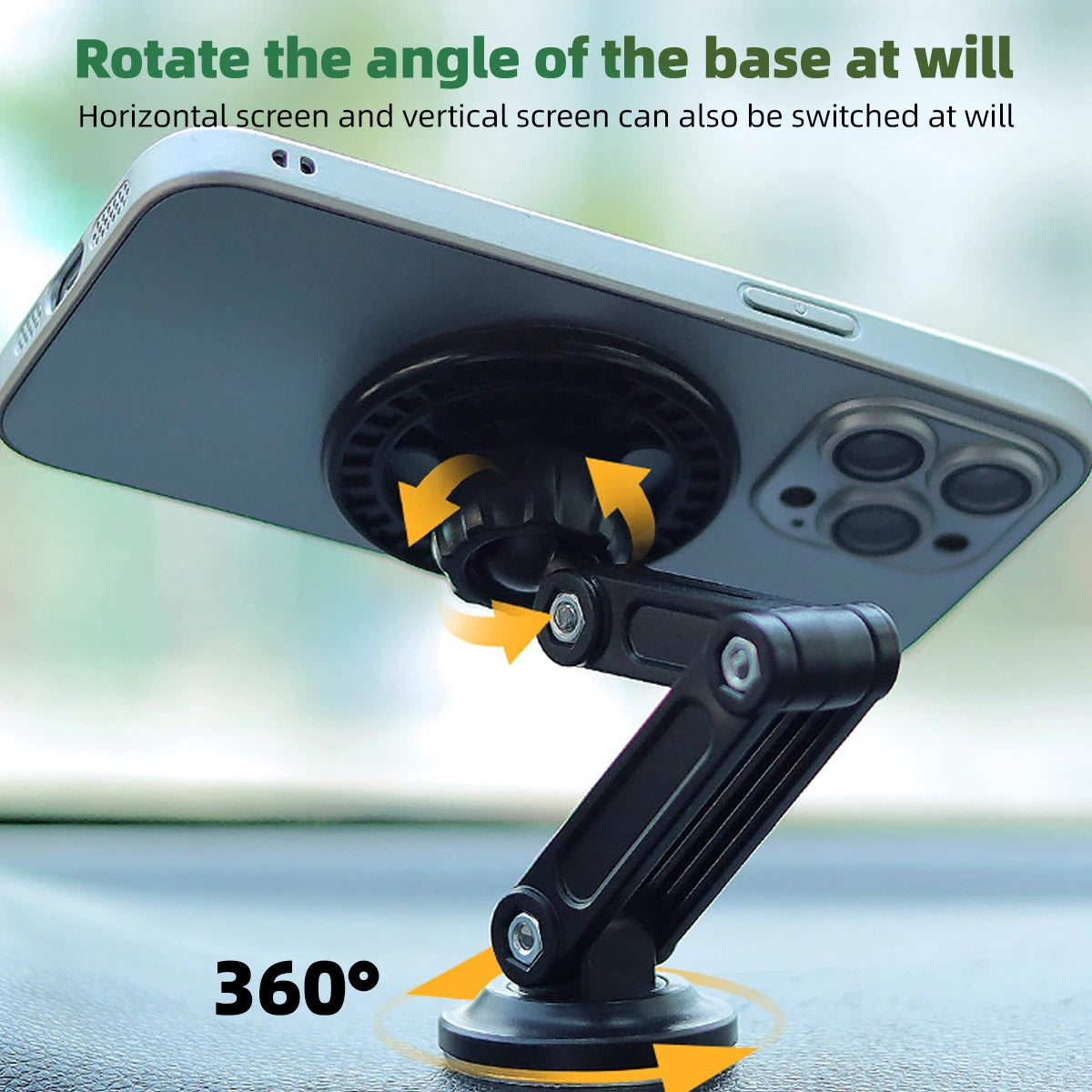 New For Magsafe 360 Rotate Metal Magnetic Car Phone Holder Foldable Phone Stand Air Vent Magnet Mount GPS Support For All phone