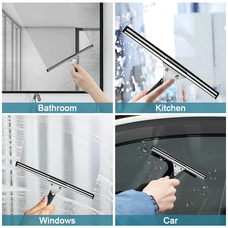Glass Cleaning Squeegee Window Wiper 25 35 45cm Window Cleaning Tool Rubber Blade for Bathroom Shower Home Car Glass Cleaning