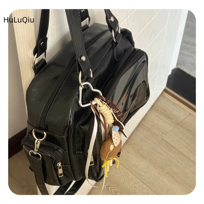 PU Transparent Ita Bolsos Mujer Japan Style Jk Bag High Capacity Sac Femme Crossbady Shoulder Bags Square Casual Bolsas