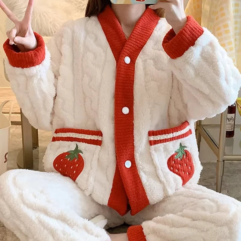 Women's Warm Velvet Pyjama Set