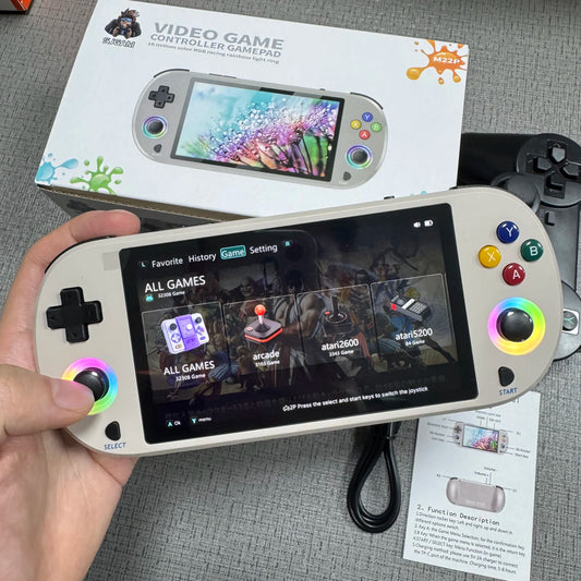 New 128GB M22 Pro Portable Pocket Retro Handheld Video Game Console 5.0 Inch IPS Screen 1920*1080 Display Support LINUX Emelec